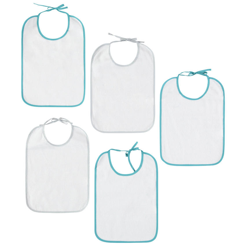 Pack de 5 baberos de rizo con acabado de sesgo en contraste  Additional Pack de 5 baberos de rizo con acabado de sesgo en contraste