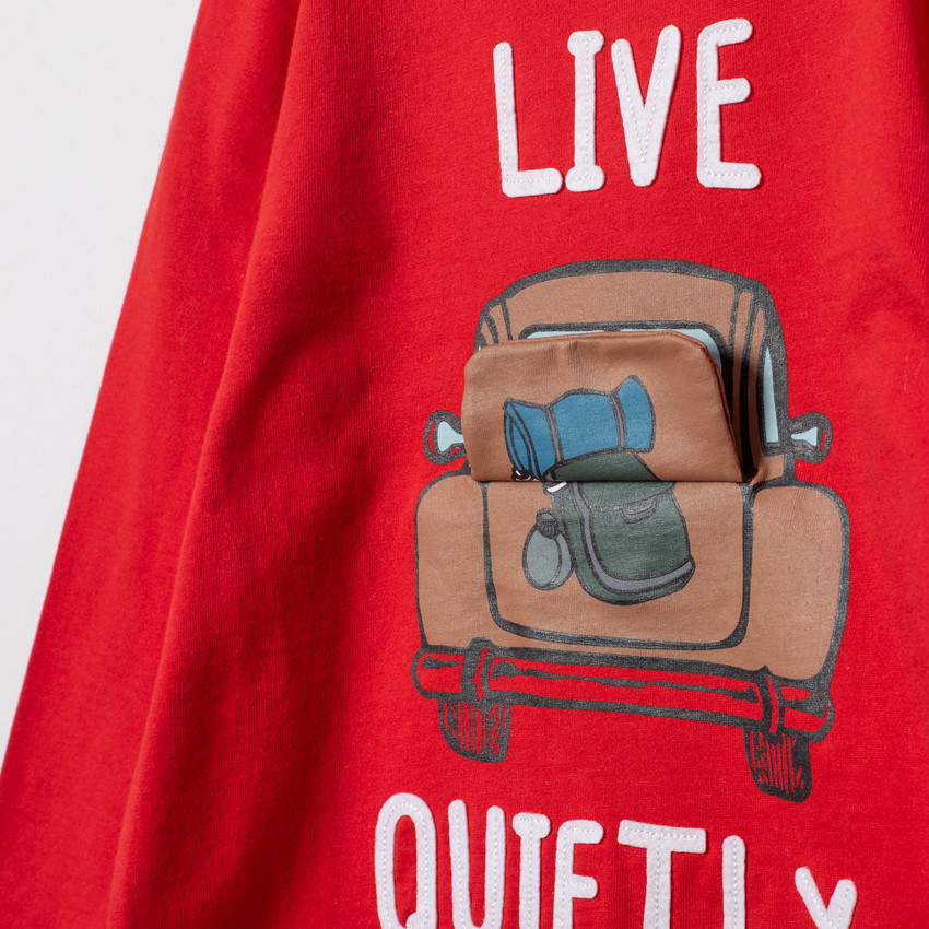 Camiseta de manga larga de algodón bio estampada coche fantasía  