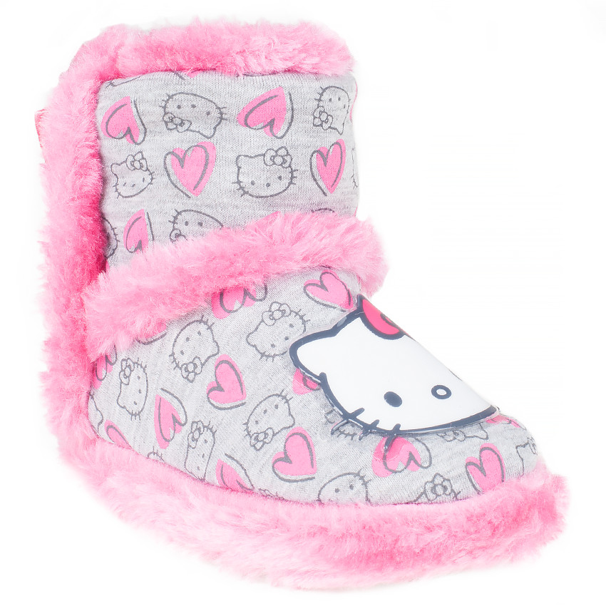 Pantuflas botines Hello Kitty con falsa piel 