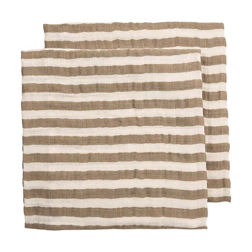 Muselinas Pack 2 uds Stripe taupe 