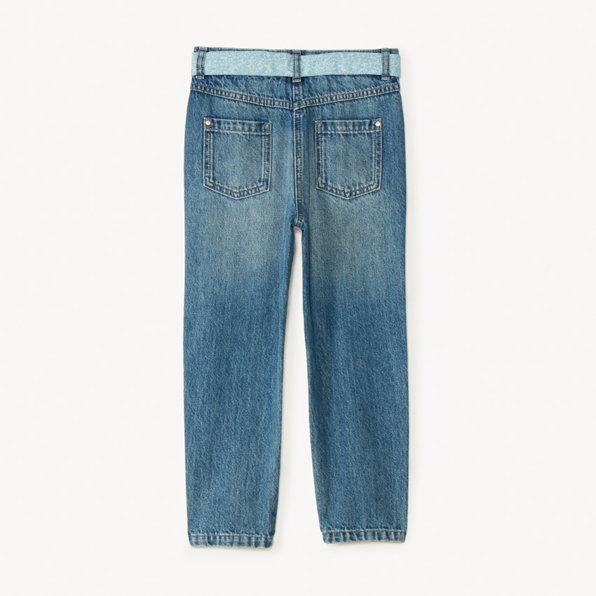 Jeans con cinturilla de flores para atar para niña 