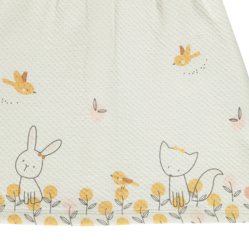 Ensemble robe en double jersey ouatiné + caleçon côtelé pour bébé fille Main Ensemble robe en double jersey ouatiné + caleçon côtelé pour bébé fille