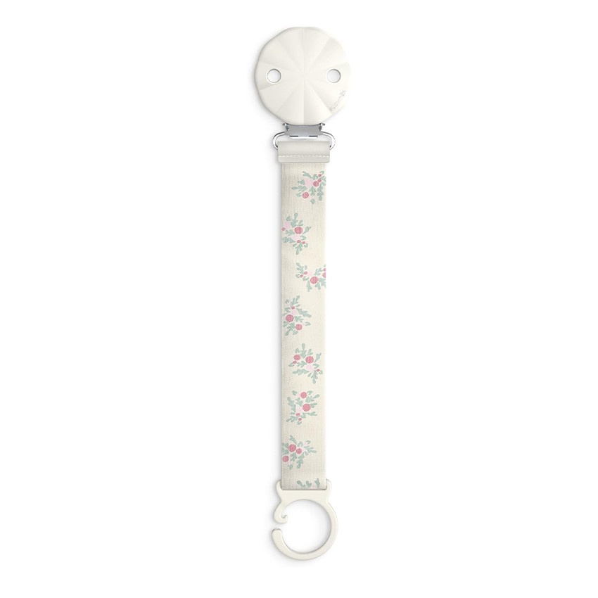 Chupetero broche y cinta de tela Poetry rosa 