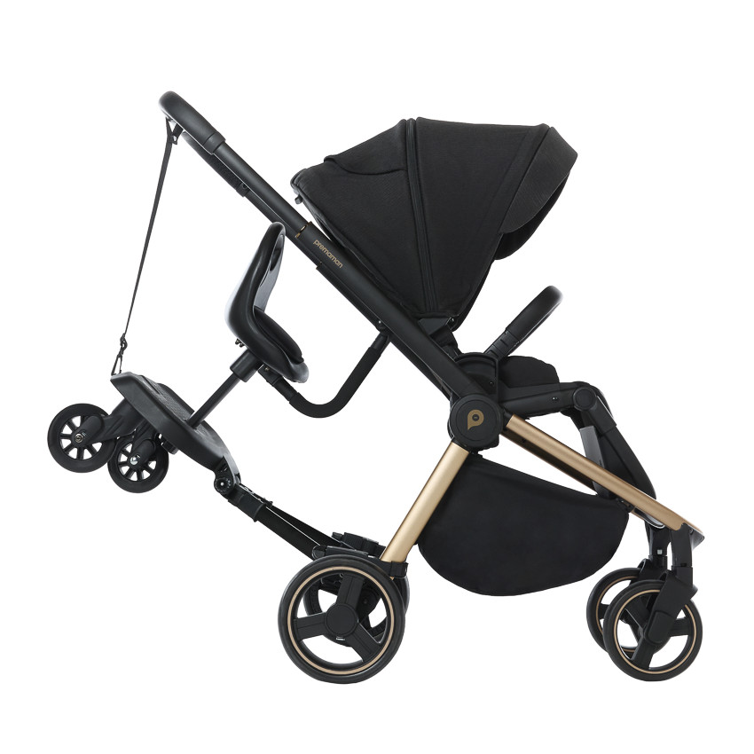 Planche à roulettes avec assise Tony pour poussette noir 