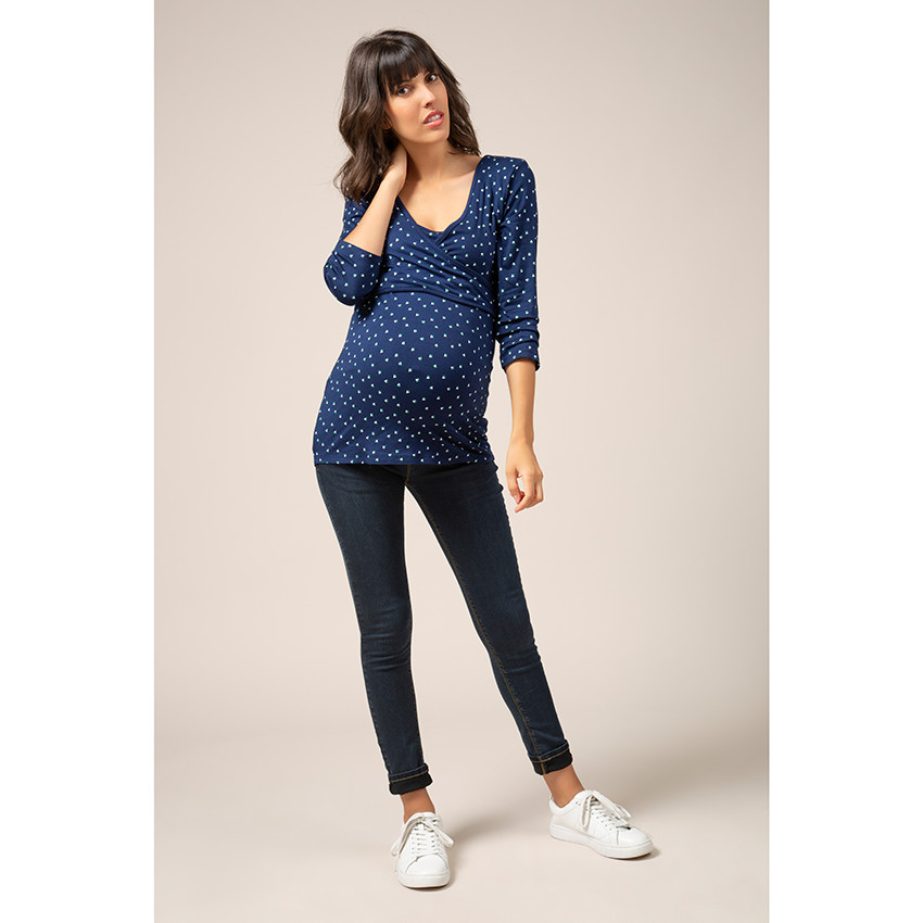 Camiseta de embarazo y lactancia con estampado gráfico integral 