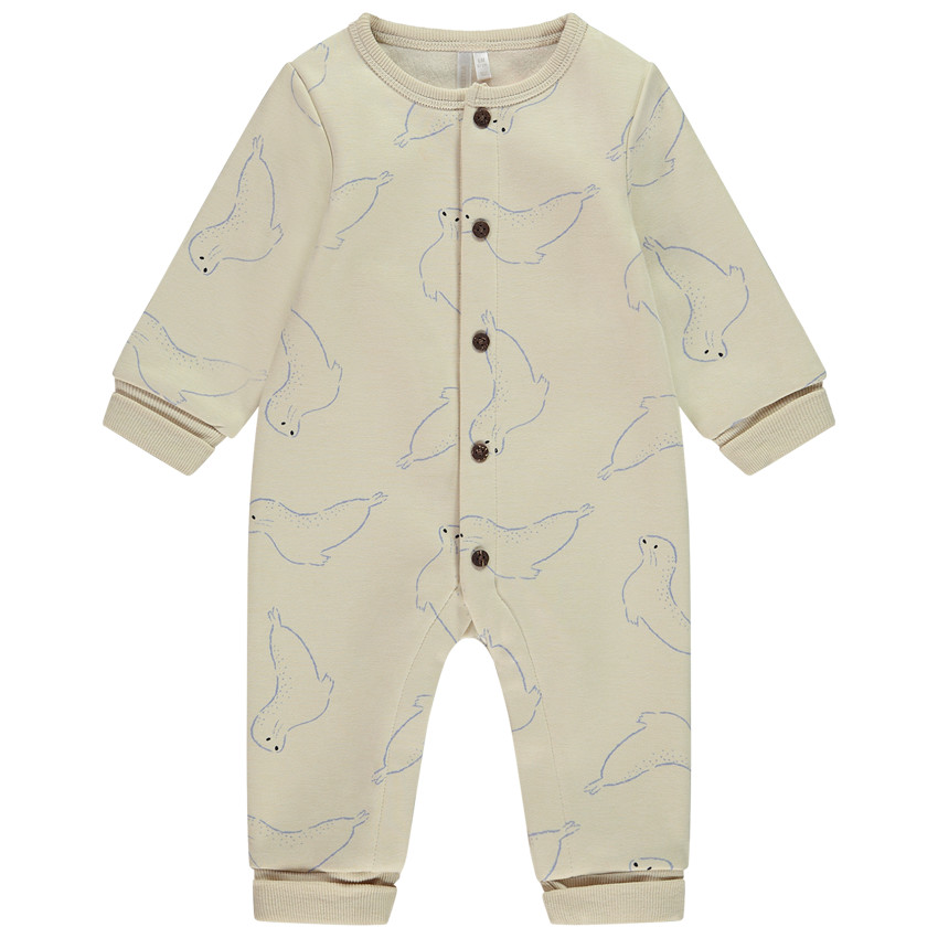 Combinaison larga evolutiva estampada de focas para bebé 