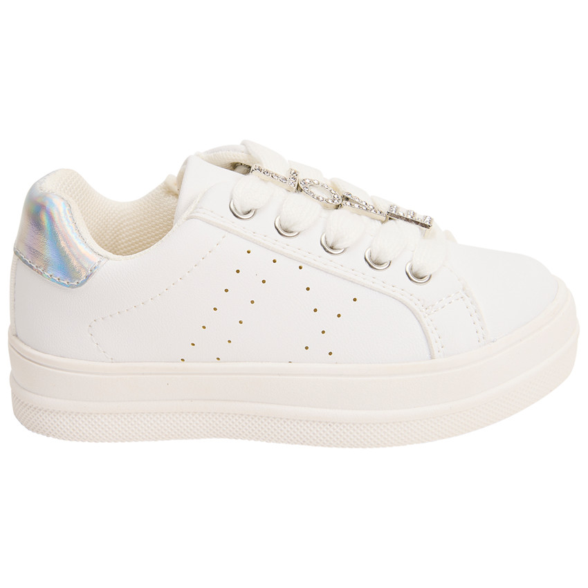 Zapatillas deportivas con cremallera y cordones con adornos para niña 