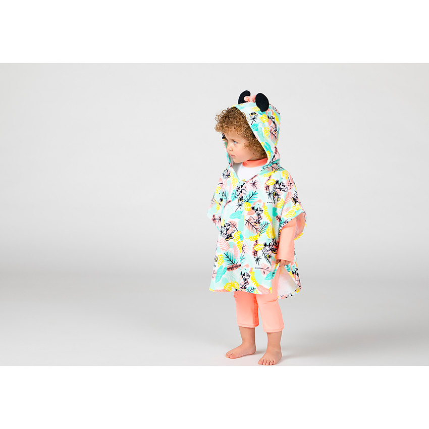 Cape de bain en éponge avec capuche imprimé Minnie Disney pour bébé fille 