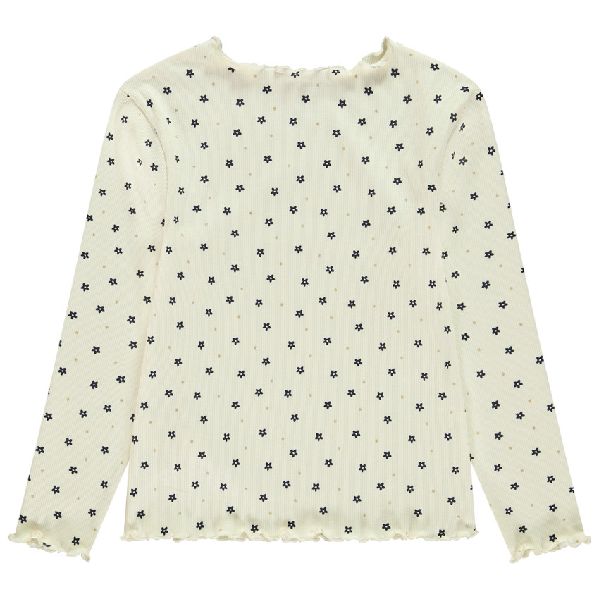 Camiseta de manga larga de punto con estampado de flores niña 
