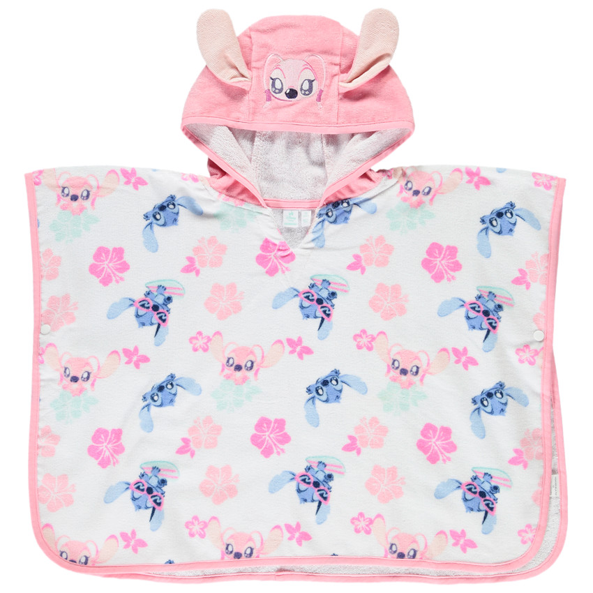 Poncho de baño estampado Stitch & Angel Disney para bebé niña 
