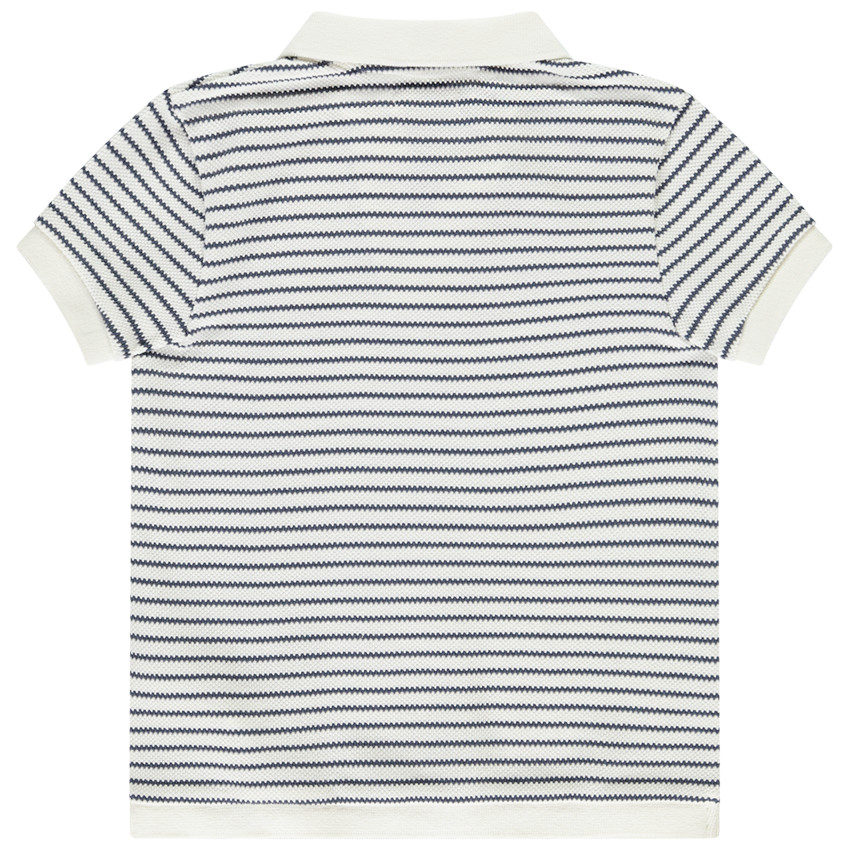 Polo de manga corta con cuello en V y rayas para niño 