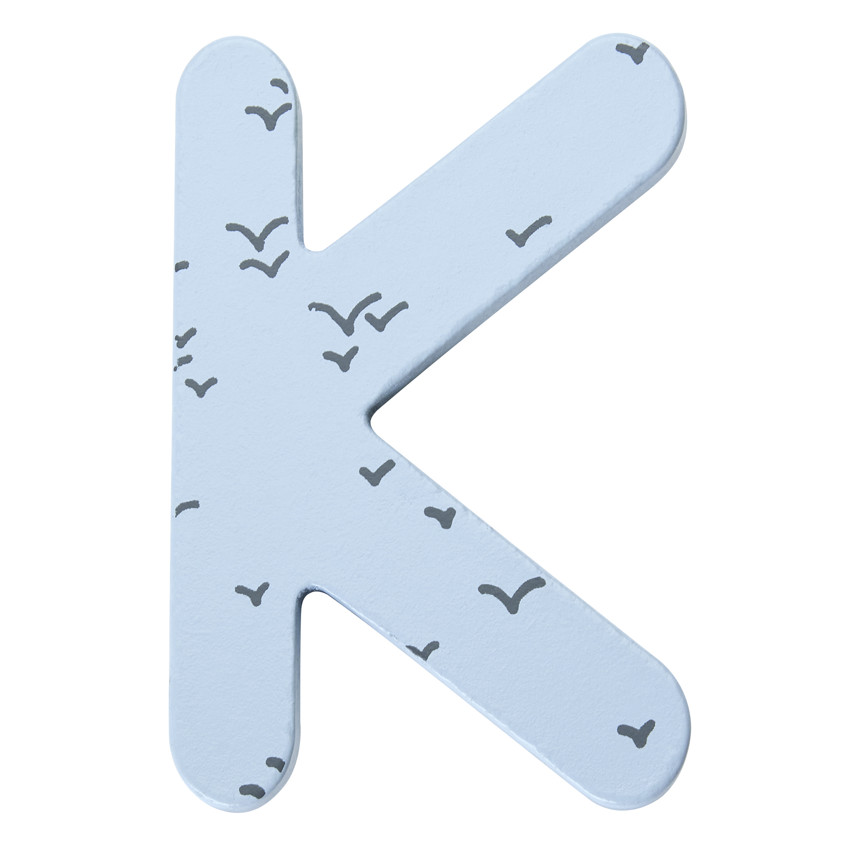 Letra decorativa de madera K 