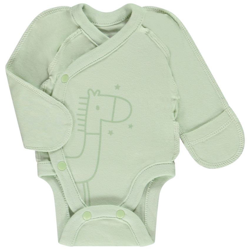 Pack de 5 bodies de manga larga de jersey para bebé prematuro 