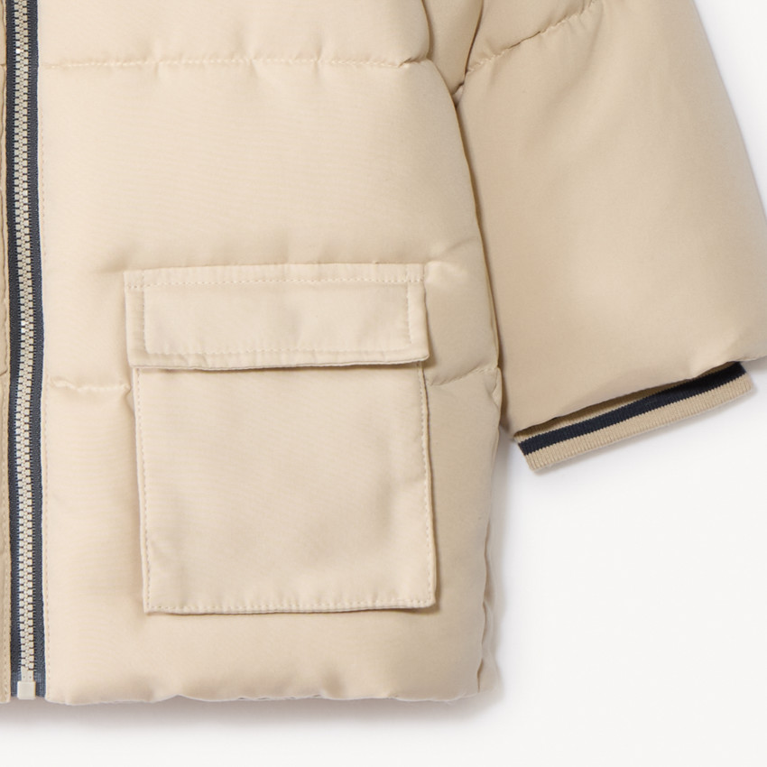 Chaqueta larga de sherpa con capucha y mangas largas para bebé niño 