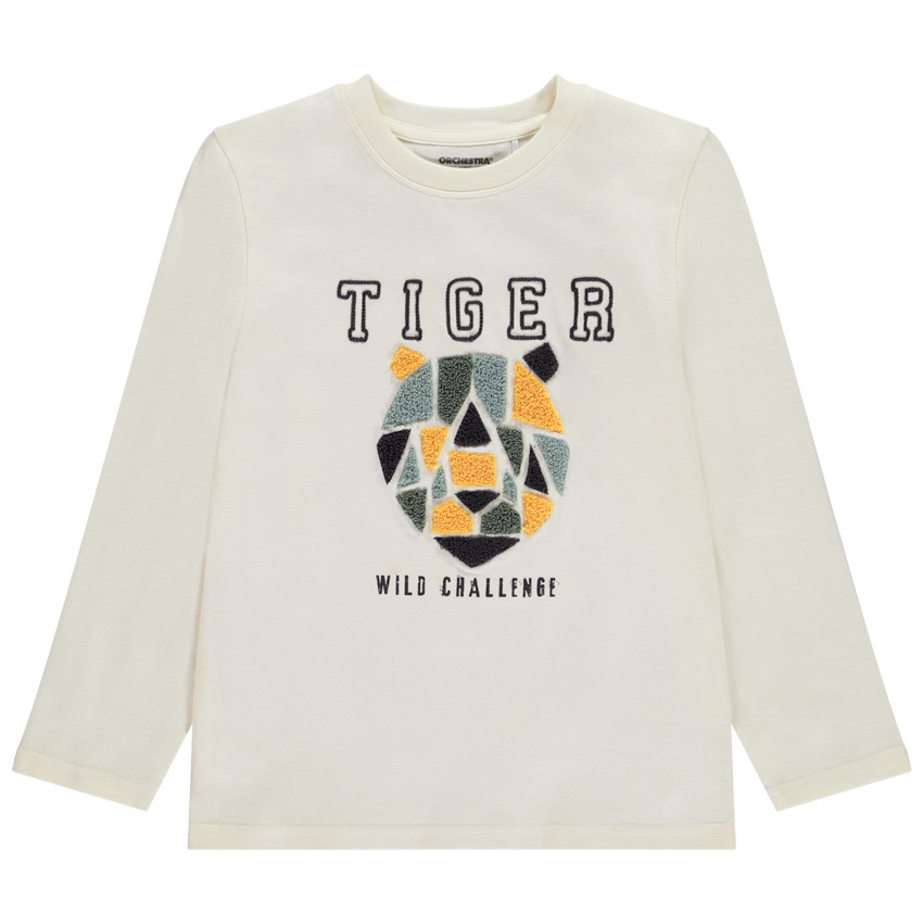 Camiseta de manga larga con estampado de bucles para niño 