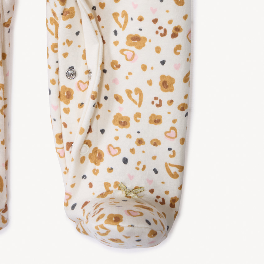 Dors bien impreso de leopardo con cuello para niña. 