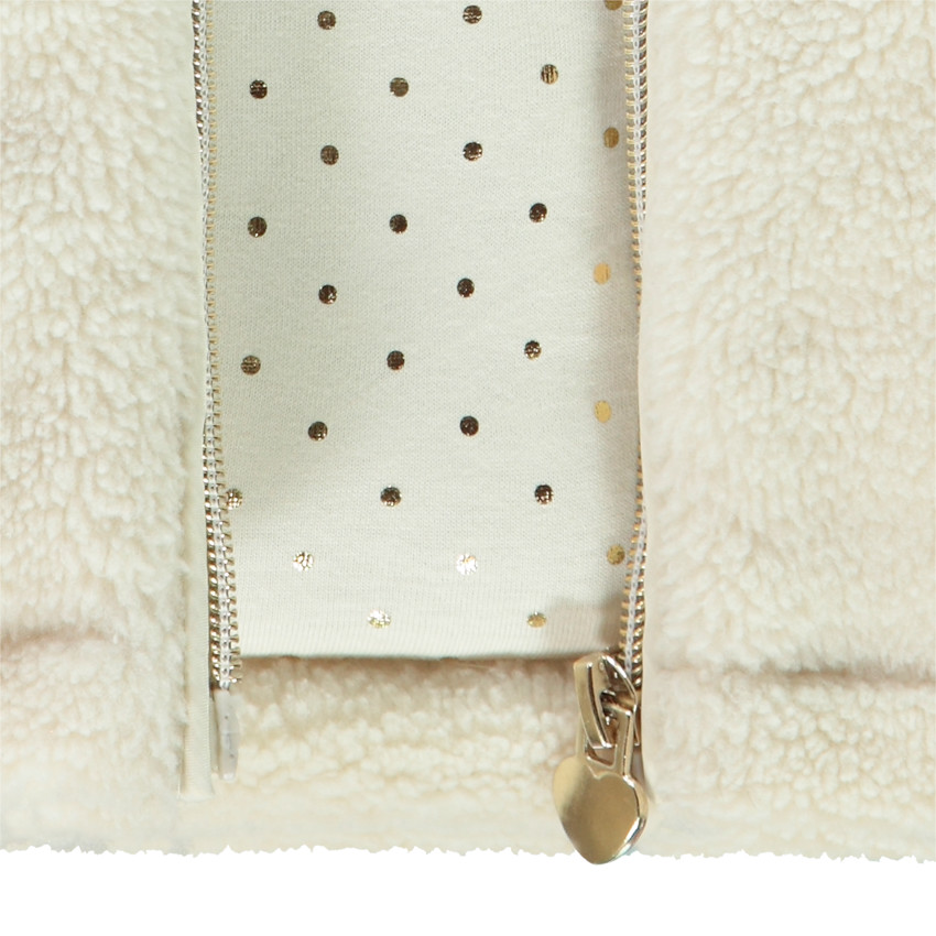 Chaleco de pelo sintético con capucha para niña 