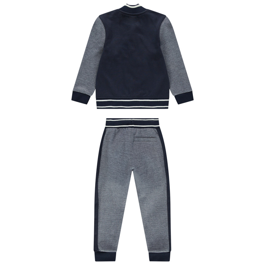 Jogging en molleton avec veste style teddy et pantalon à bandes 