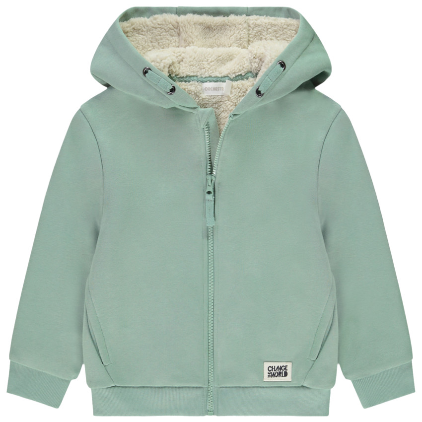 Chaleco de felpa liso con forro de sherpa para niño 