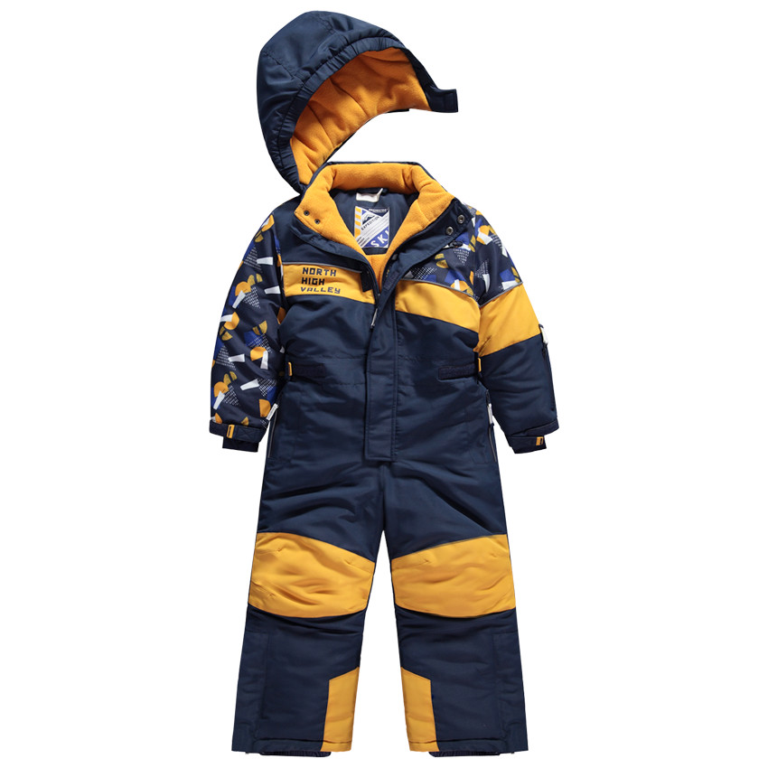 Mono de esquí con estampado y bolsillos con cremallera 