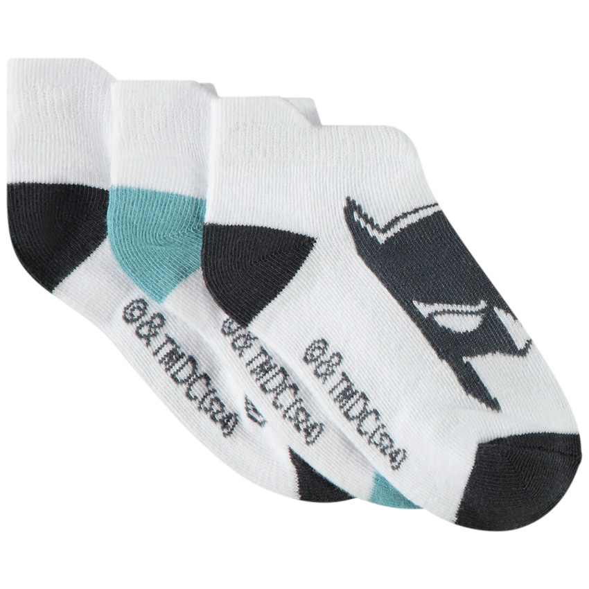 Pack de 3 pares de calcetines cortos Batman Warner para niño 