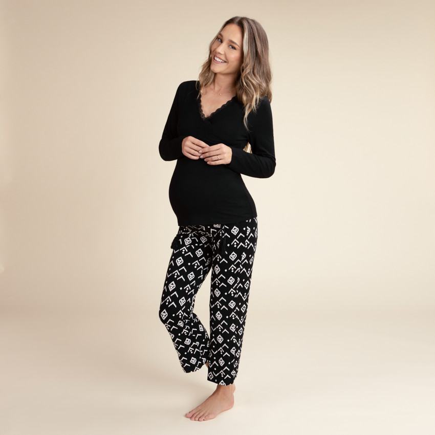 Pantalón de pijama premamá estampado étnico 