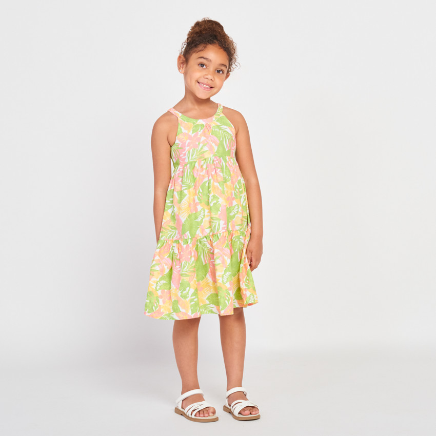 Vestido largo estampado exótico para niña 