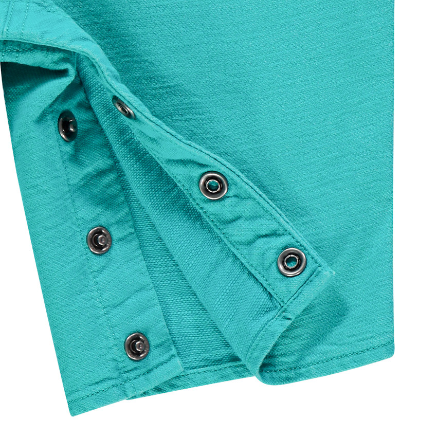 Pelele corto de algodón azul con cocodrilo bordado para bebé niño 