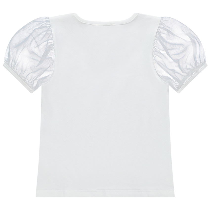 T-shirt manches courtes en tulles à texte pailleté  Additional T-shirt manches courtes en tulles à texte pailleté
