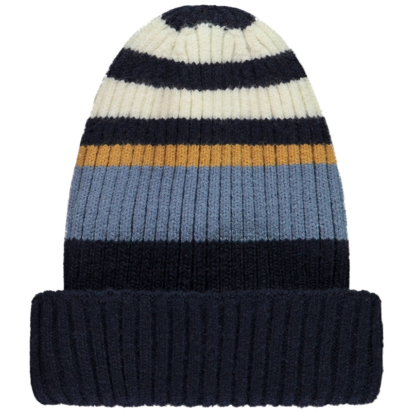 Gorro rayado de punto acanalado para niño 