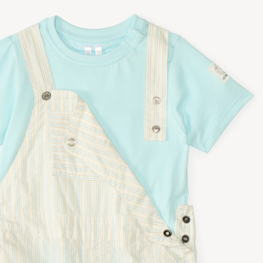 Conjunto de tirantes y camiseta de manga corta lisa para bebé niño 