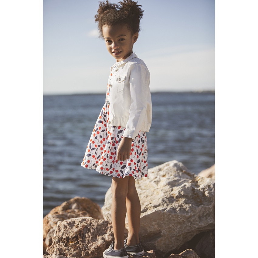 Vestido manga corta cerezas 