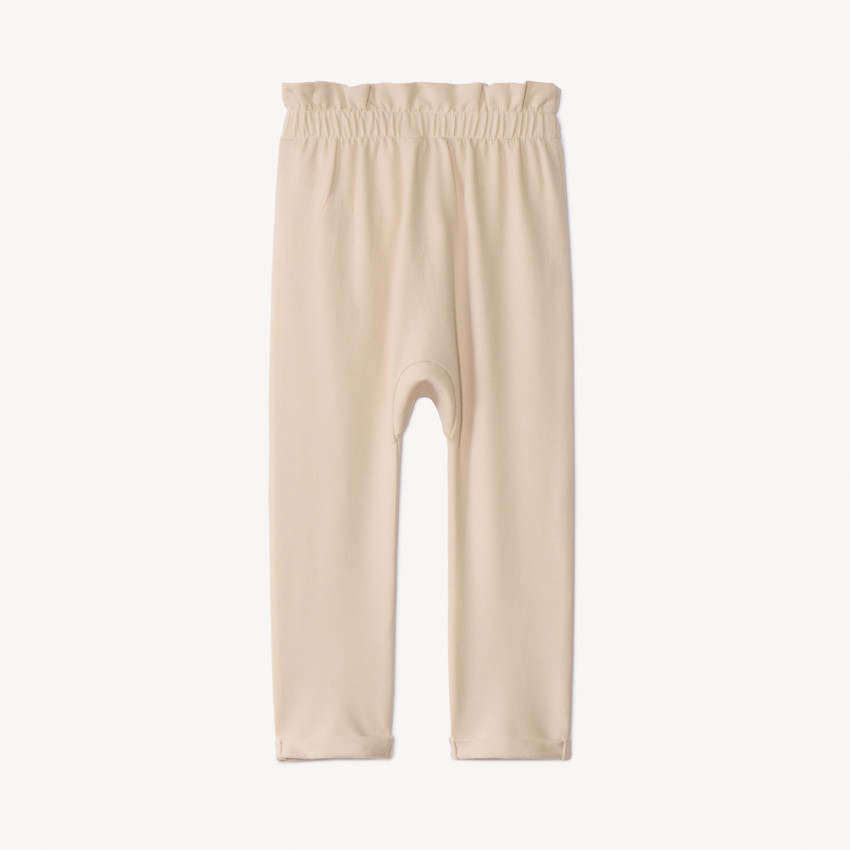 Pantalón jogging de felpa con cintura elástica y volante para bebé niña 