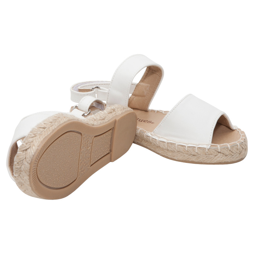 Nu-pieds esprit espadrilles avec lanière à scratch 