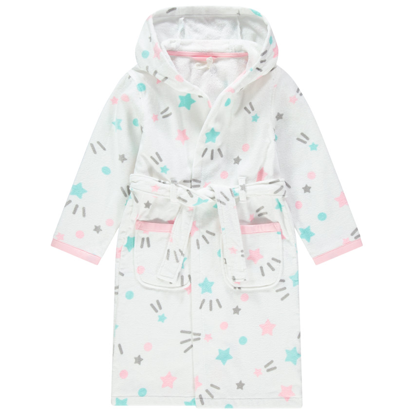 Albornoz de felpa con estampado de estrellas en todo el diseño  Additional Albornoz de felpa con estampado de estrellas en todo el diseño