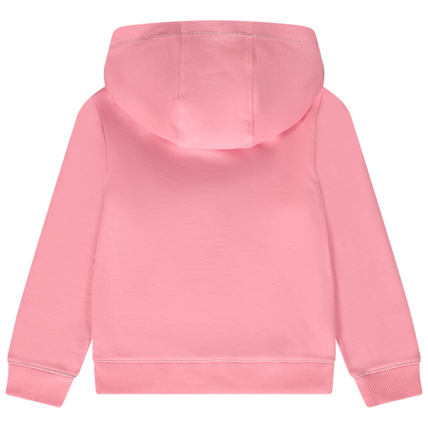 Gilet con capucha de felpa lisa para niña 