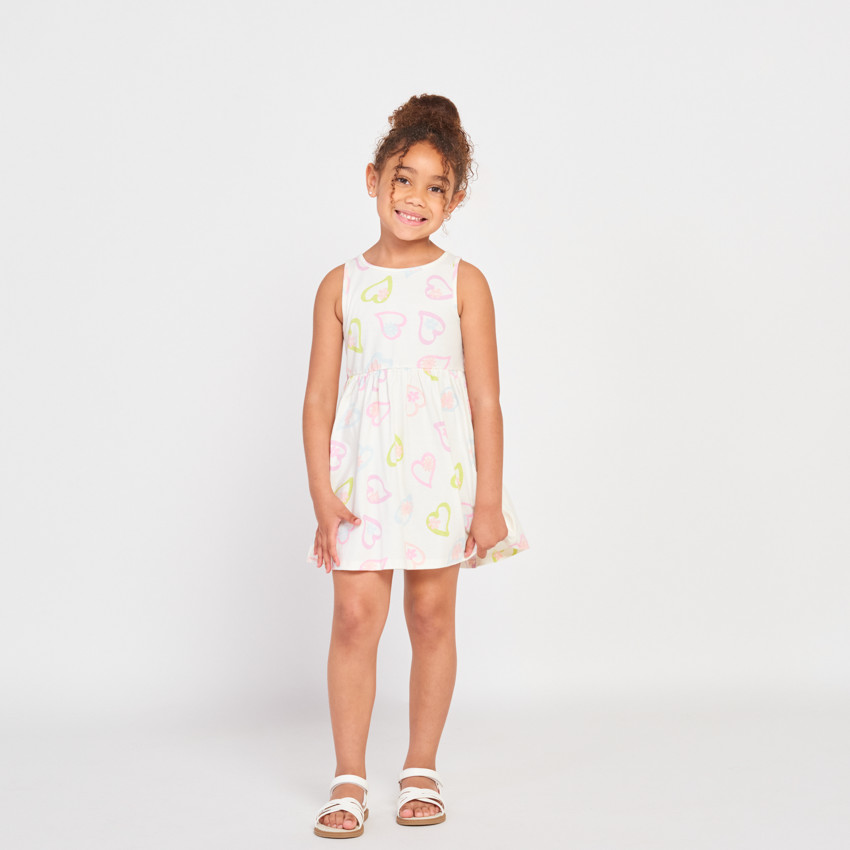 Vestido sin mangas con estampado fantasía para niña 