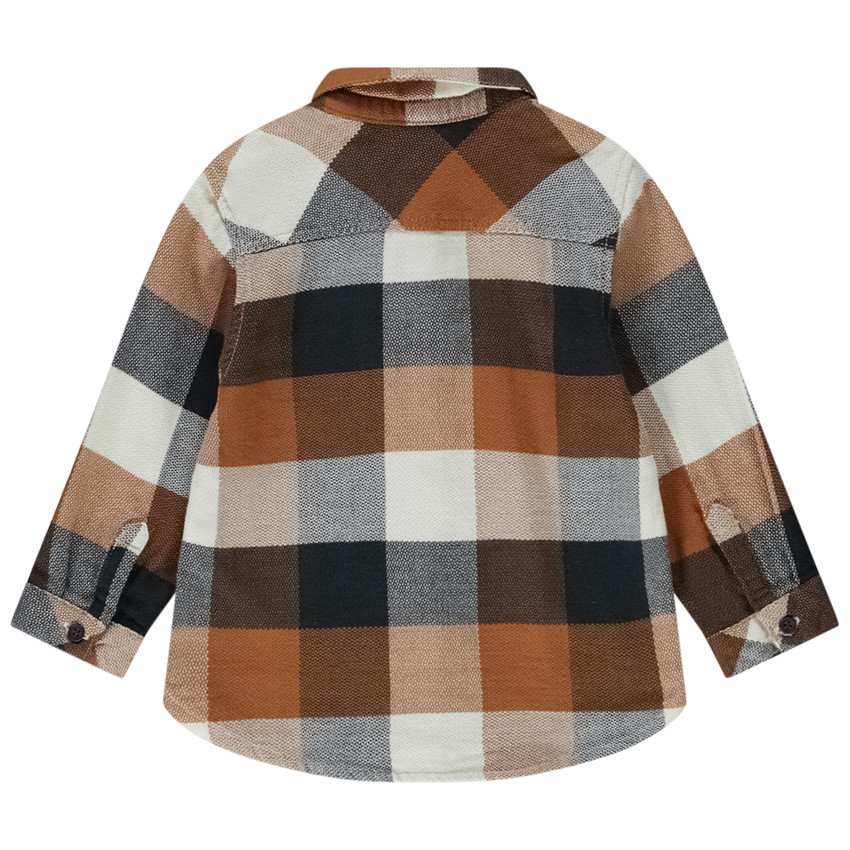 Camisa de cuadros de manga larga para bebé niño 
