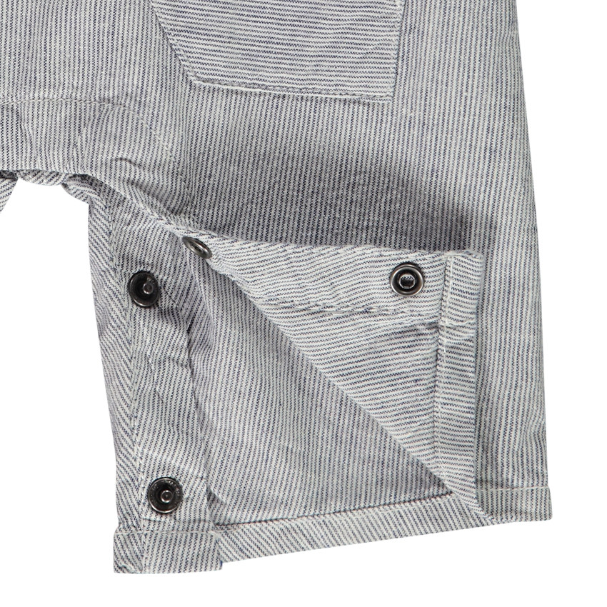 Pelele corto a rayas con bolsillos para bebé niño 