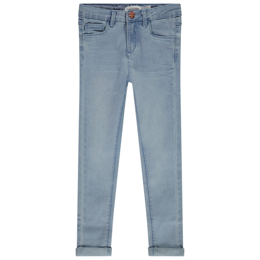 Jean skinny liso con jacron para niña 