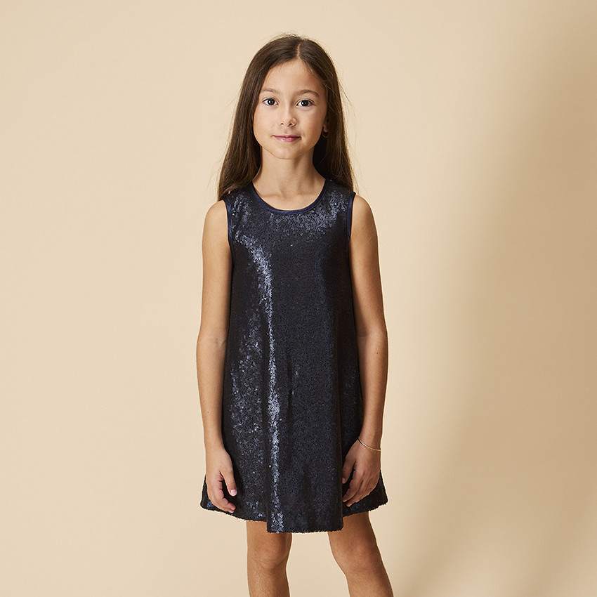 Vestido de fiesta sin mangas con lentejuelas para niña 