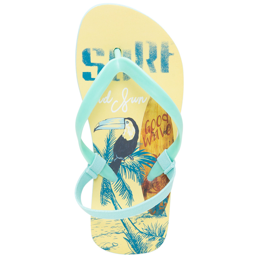 Chanclas estampado tucán y surf para niño 