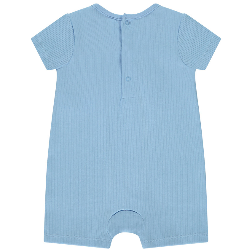 Combinaison courte en maille côte avec crabe fantaisie pour bébé garçon 