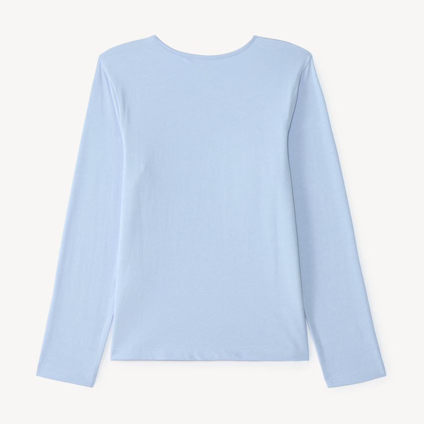 Camiseta de manga larga para niña con estampado de lentejuelas fantasía 