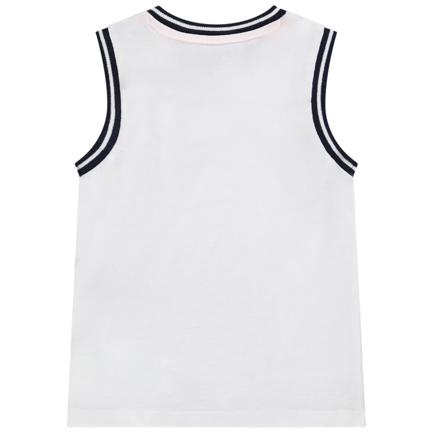 Camiseta sin mangas de jersey con estampado de ballena para bebé niño 