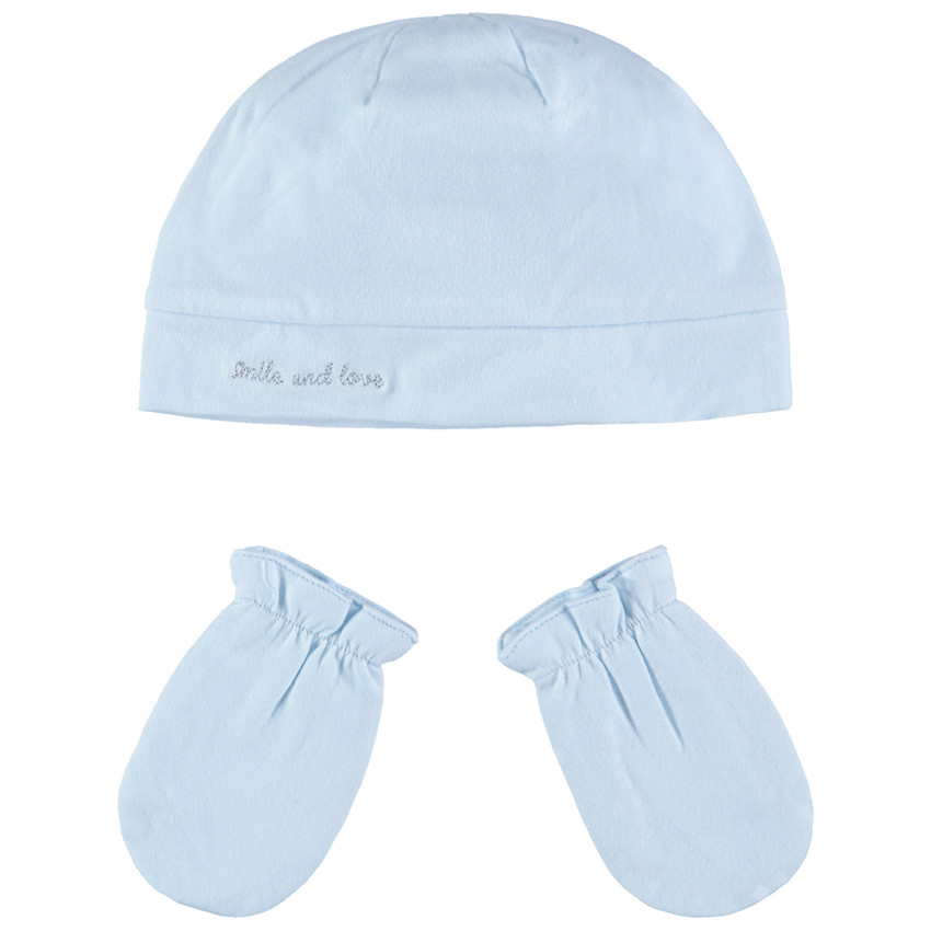 Set de gorro y manoplas de algodón ecológico con bordados  Additional Set de gorro y manoplas de algodón ecológico con bordados