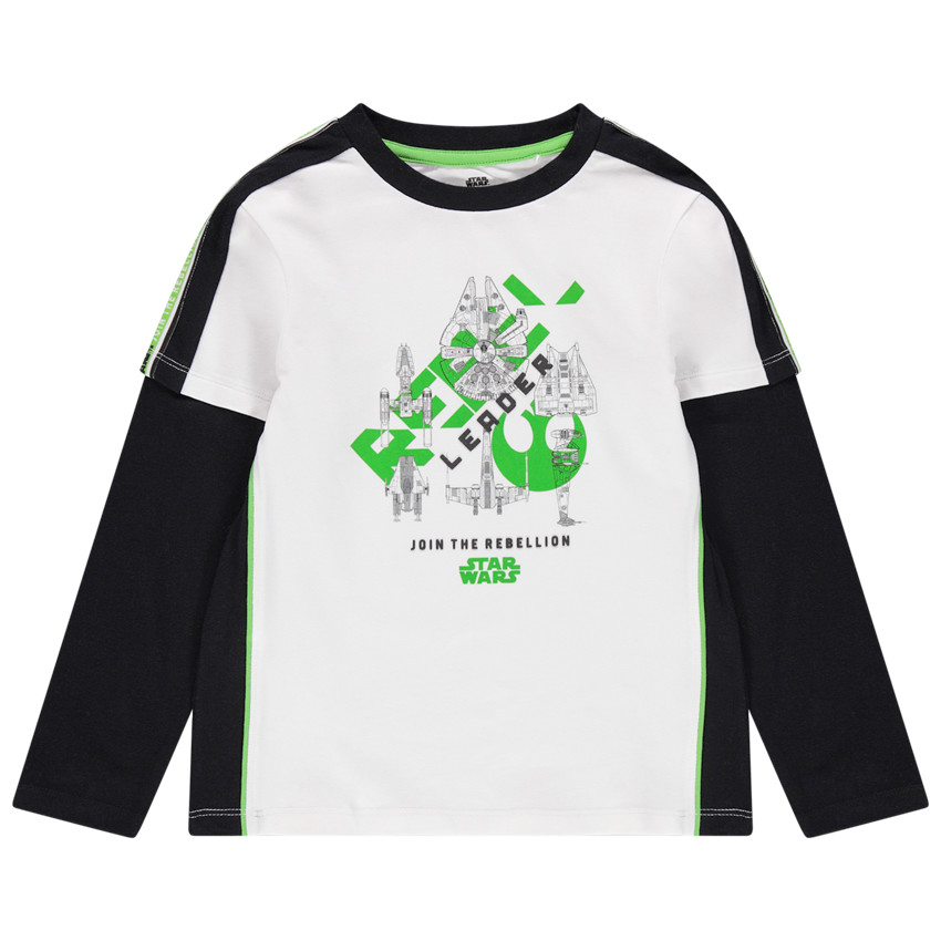 Camiseta de manga larga con efecto 2 en 1 Star Wars 