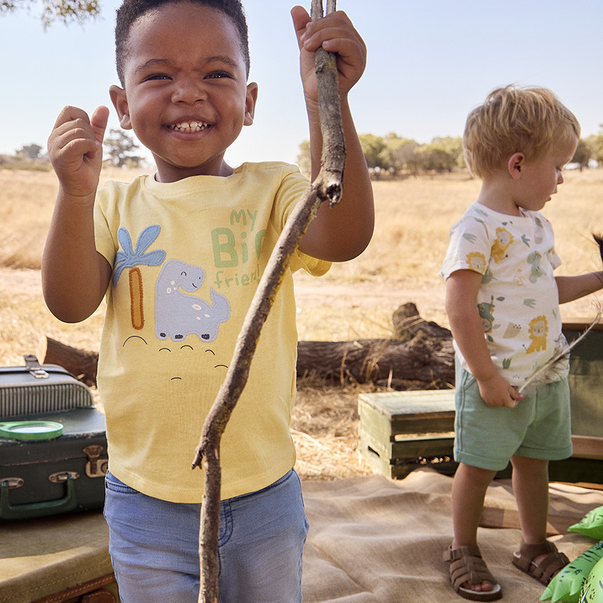 Camiseta manga corta motivo fantasía dinosaurio para bebé niño 