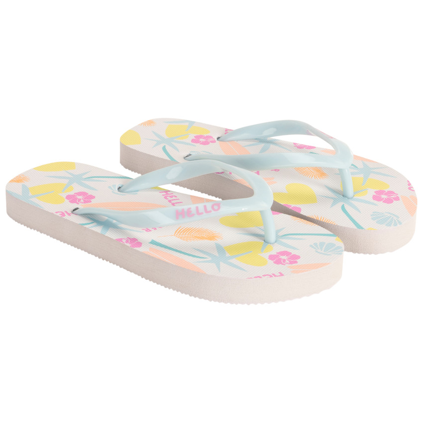 Chanclas estampado verano y tira estampada para niña con correa según la edad 