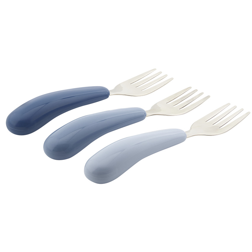 Lote de 3 tenedores de metal Yummix azul 